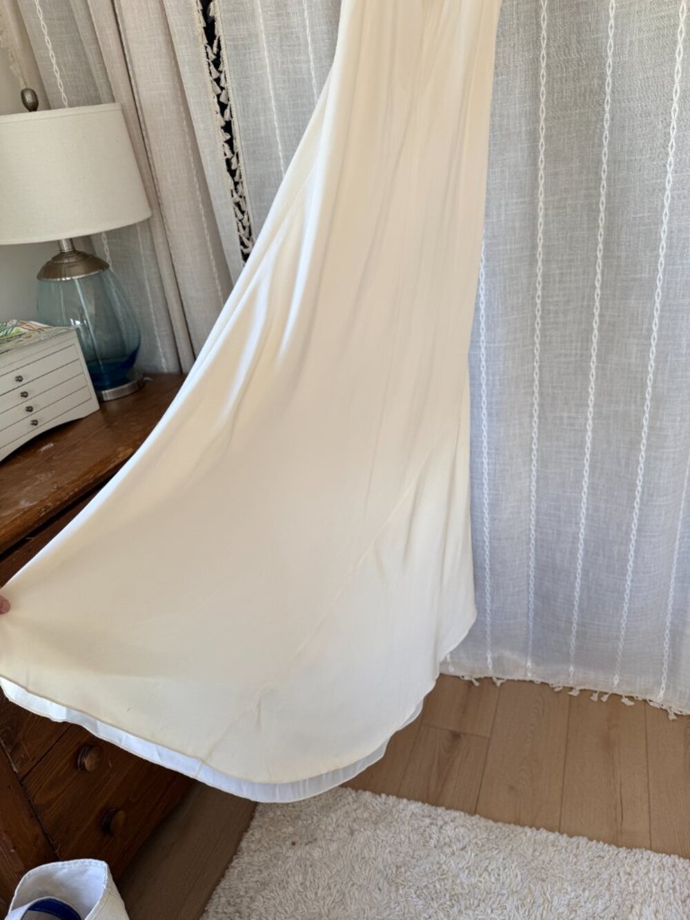J. Crew Ivory V-Neck 100% Silk Dress w/ Cross Loop Back for Wedding or Occasion - Picture 13 of 13